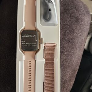 Women's Rose Gold Smartwatch with Pink Bands